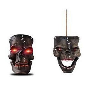 Crânio Caveira Com Som, Luz e Movimento Halloween 19cm - 1 Un