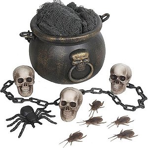 Caldeirão Decorado Halloween - Kit com 13 Un