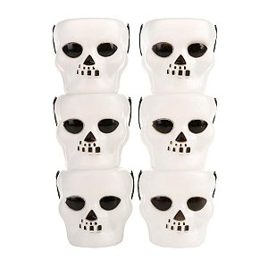 Balde Caveira Halloween 7cm - 6 Un