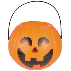 Baldinho Abóbora Halloween G 13cm - 1 Un