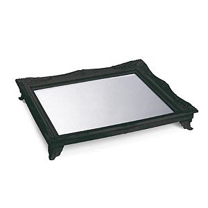 Bandeja com Espelho Preto 29,5x24,5x4,5