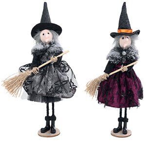 Bruxa Eva e Clodine Sortido Decoração de Halloween 22cm - 1 Un