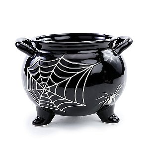 Caldeirão Decorativo de Cerãmica Preto 18cm - 1 Un