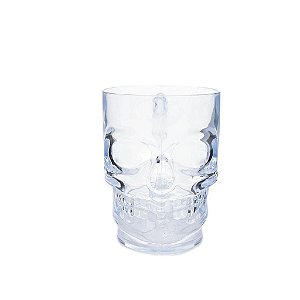 Caneca Caveira Transparente Incolor Halloween - 1 Un