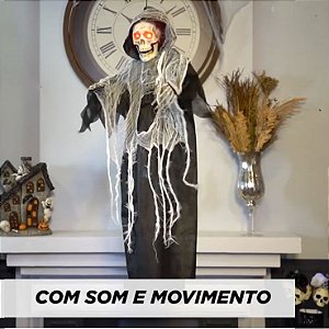 Caveira das Trevas Com Som, Luz e Movimento 95cm - 1 Un