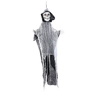 Caveira Fantasma Billy Halloween Com Luz 1,00 Metro - 1 Un