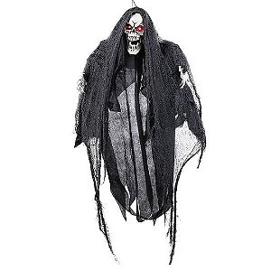 Caveira Halloween Gaspar Com Led, Som e Movimento 79,5cm - 1 Un