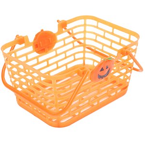 Cesta Halloween Retangular com Aplique Abóbora Laranja - 1 Un