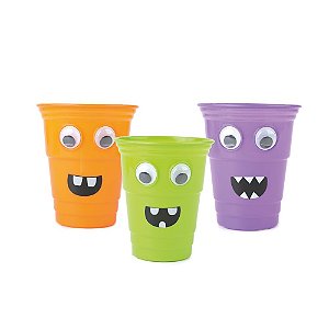 Copo Plástico Olhinhos Com Movimento Happy Halloween Sortido - 1 Un