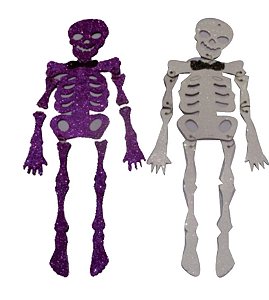 Enfeite Esqueletos Halloween Duas Cores 49cm - 1 Un