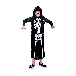 Fantasia Halloween Infantil - Esqueleto Assustador 6 a 9 Anos - 1 Un