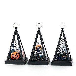 Luminária LED Pirâmide Halloween Diversas - 16cm