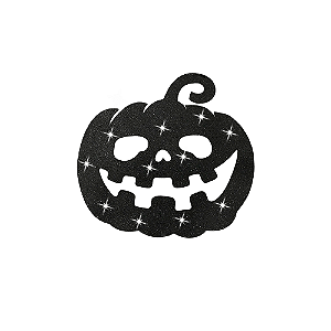 Painel Relevo para Decoração Halloween Abóbora Preta Silh Glitter