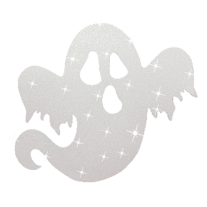 Painel Relevo para Decoração Halloween Fantasma Silhueta Glitter