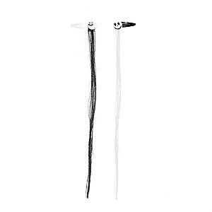 Presilha com Mecha Preto e Branca 30Cm - 2 Un