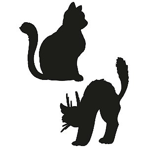 Silhueta Decorativa Gato Preto - 2 Un