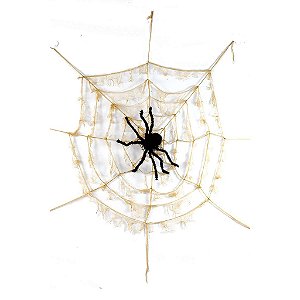 Teia Branca e Aranha Com Som, Luz e Movimento 1,00 Metro - 1 Un