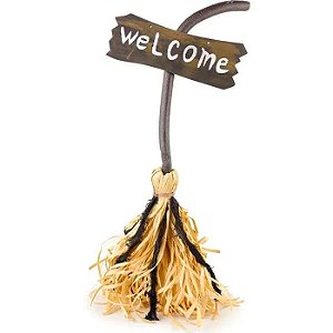 Vassoura da Bruxa Welcome Com Som e Movimento 70cm - 1 Un