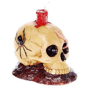 Vela Halloween Crânio com Aranha - 1 Un