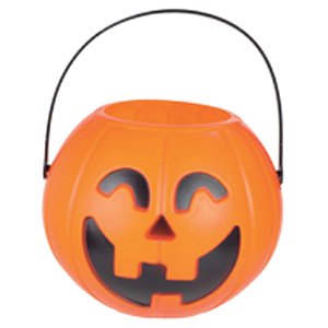 Baldinho Plástico Abóbora Halloween M 8,5cm - 1 Un