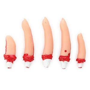 Dedos com Sangue Decoração Halloween - Kit com 5 Un