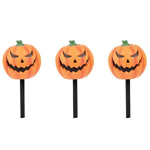 Espetos Para Jardim Abóboras Com Luz 30cm - 3 Un