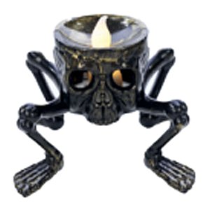 Lanterna Mini Vela Aranha Magia Negra Com Luz 6cm - 1 Un