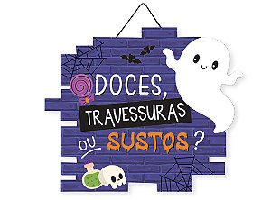 Placa Para Porta Boo Halloween 54x45cm - 1 Un