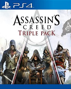 Assassins Creed Triple Pack Black Flag Unity Syndicate PS4 Mídia Digital