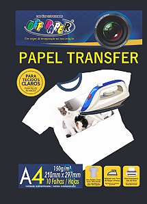 Papel Transfer Para Tecido Claro 150g A4 Pacote 10 Folhas - OFFPAPER