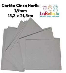Papel Horlle Cartão Cinza Para Encadernação 1,9mm 15,3 x 21,5cm