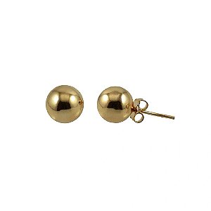Brinco Bolinha Lisa Ouro 18k
