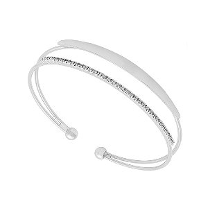 Bracelete Duo Cravejado Ródio Branco