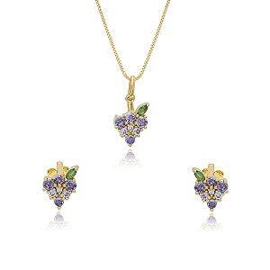 Conjunto Grappe (Brincos e Colar)