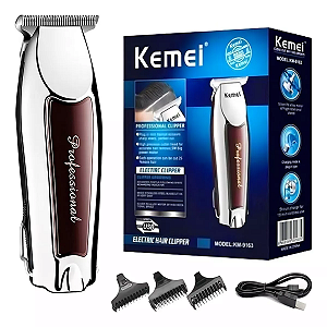 Máquina P Cabelo Kemei Profissional Detalhe Km-9163 Original