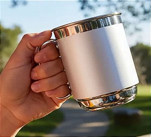 Caneca Alumínio 400ml P/ Sublimação em Prensa Tradicional 11oz - Kit 50 Canecas