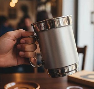 Caneca De Alumíno 750ml Resinada P/ Sublimação - Kit 10 Pçs