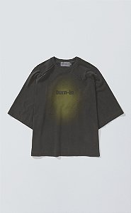 Camiseta Quadro Creations Burn-In Oversized Raglan Stoned Acid Green