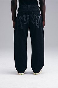 Calça Jeans Plano C Baggy Washed Black