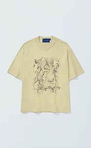 Camiseta Quadro Creations Monkeys Boxy Light Green