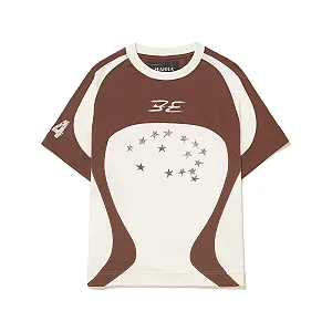 Camiseta Barra Crew Recortada Constelação Off White