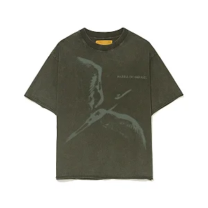 Camiseta Barra Crew Desconstruída Estonada Verde