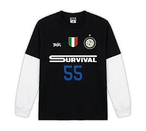Manga Longa Dupla Survival Inter Preto