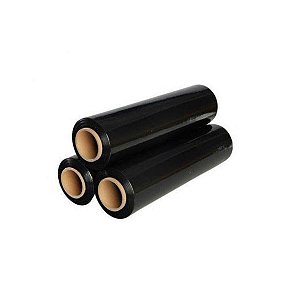 Rolo Bobina De Filme Stretch Preto Embalar 500 Mm X 25 Micra 4KG