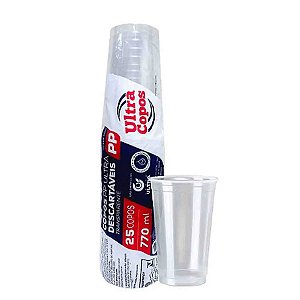 Copo Descartavel 770Ml Ultra Liso Tr Pp 25Un