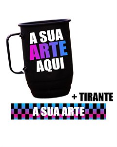Caneca de aluminio personalizada com a sua arte - Caneca aluminio personalizada com tirante