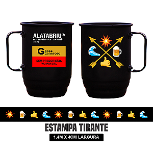 ALATABRIU Caneca com Tirante Personalizada - Caneca de aluminio Carnaval Frases Festas