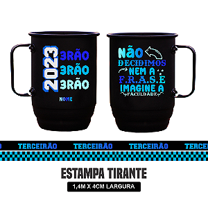 Caneca Terceirao - Não decidimos nem a frase imagine a faculdade - Caneca com tirante