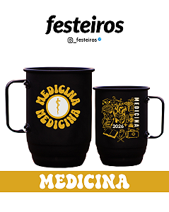 Caneca de Alumínio Medicina Premium + Tirante – Personalizada para Estudantes e Profissionais de Medicina