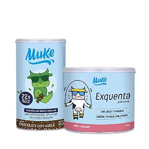 Combo Proteína Vegetal Muke - Pote 450g (Escolha o Sabor) + Exquenta Muke - Pré-Treino - Pink Lemonade - 300g